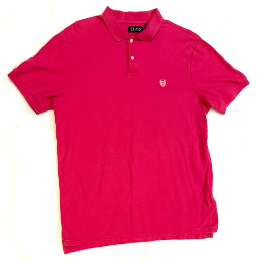 Men's Chaps Polo Shirt Large Pink